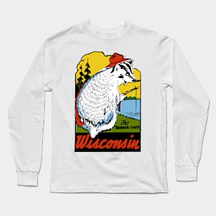 Vintage Style Wisconsin Decal Long Sleeve T-Shirt